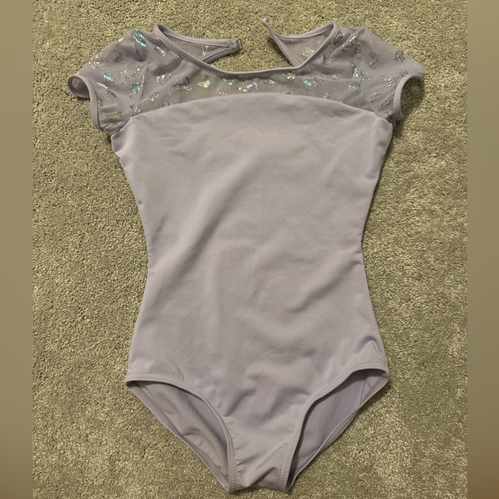 Girls lavender Capezio leotard with butterfly print